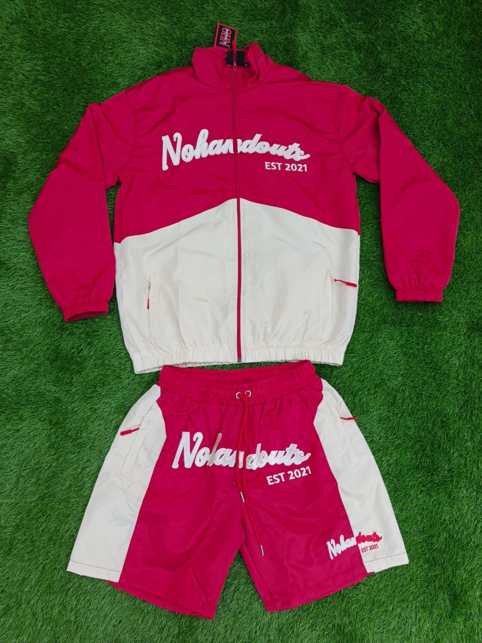 No HandOuts two-tone windbreaker set