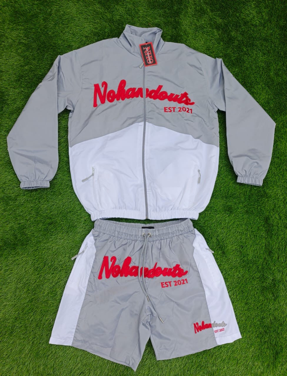 No HandOuts two-tone windbreaker set