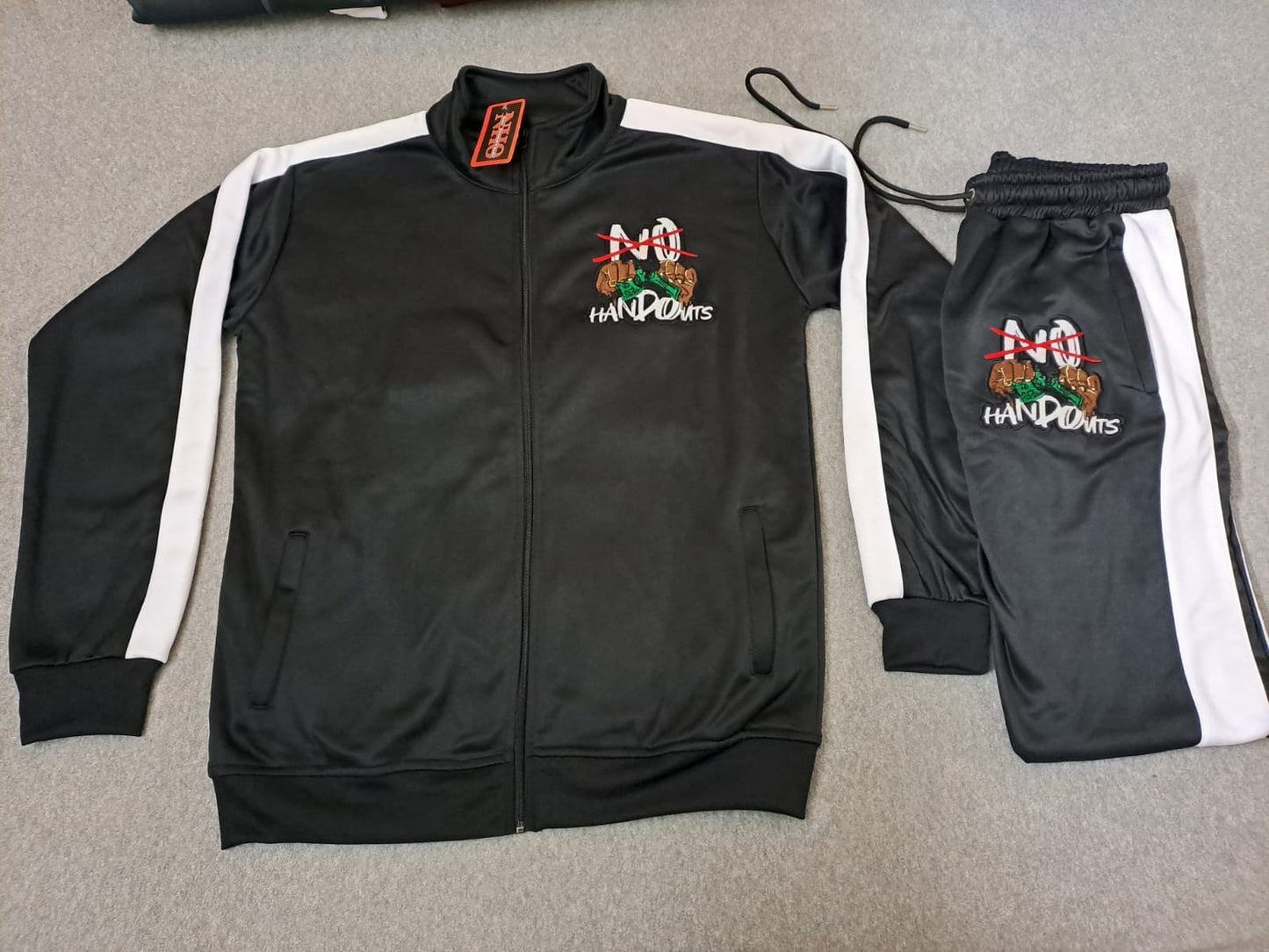 “NoHandOuts” Track Suits