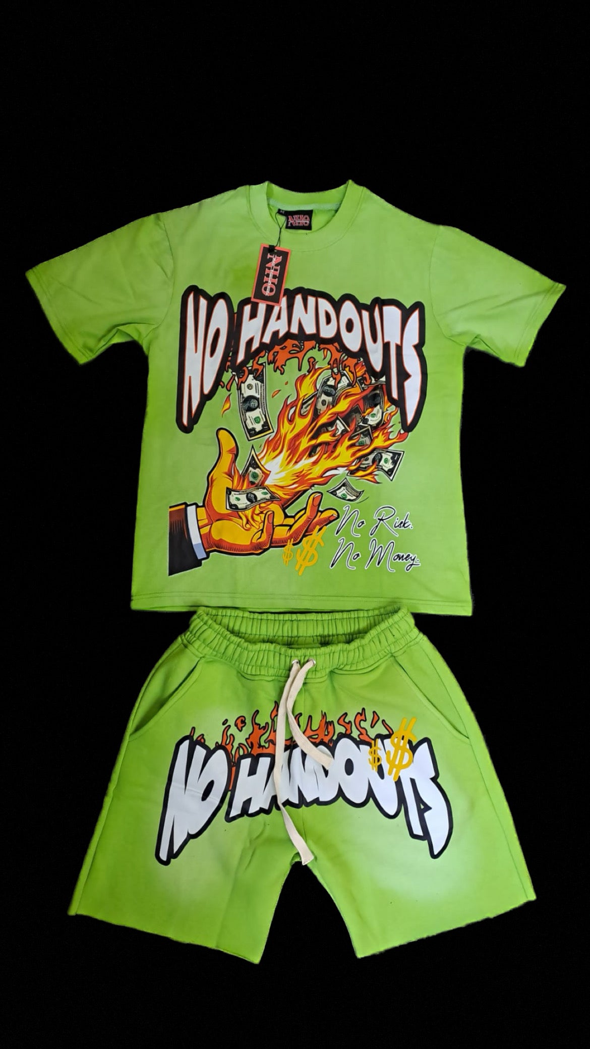 “No Risk No Money🔥” No HandOuts Short set
