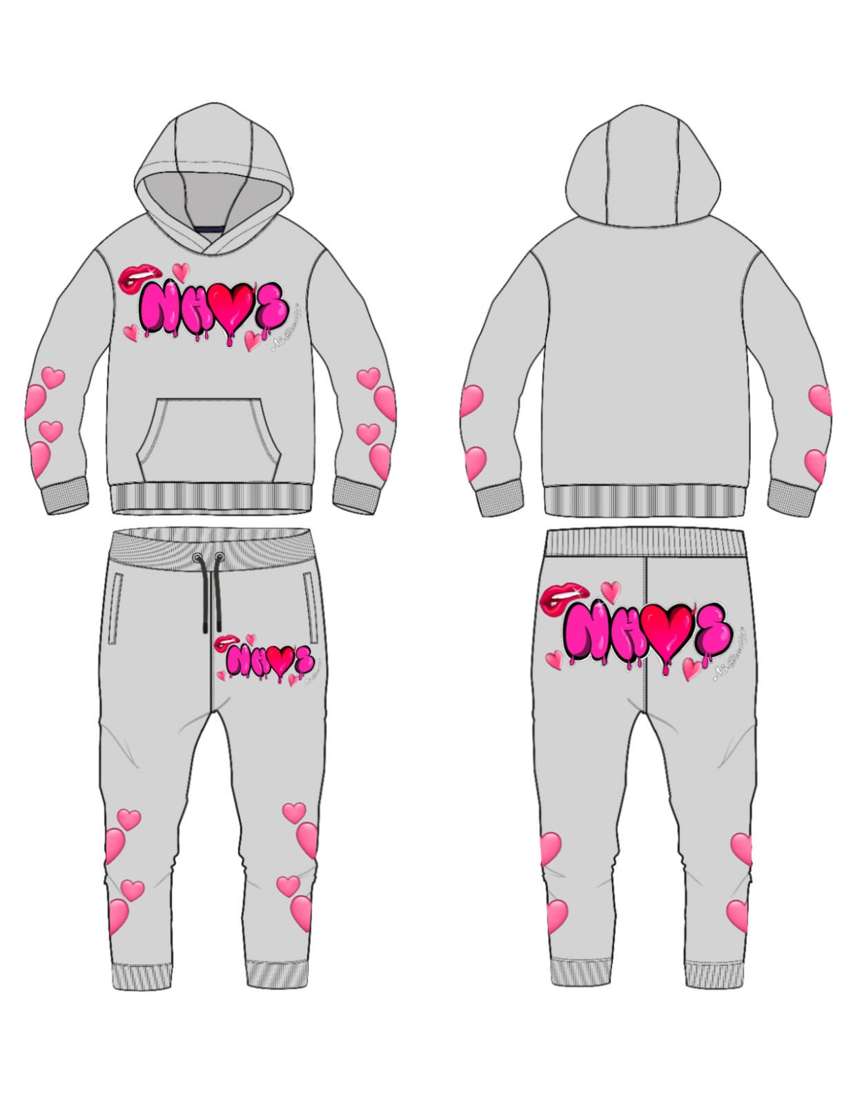 “No HandOuts💕” Female Sweat Suits