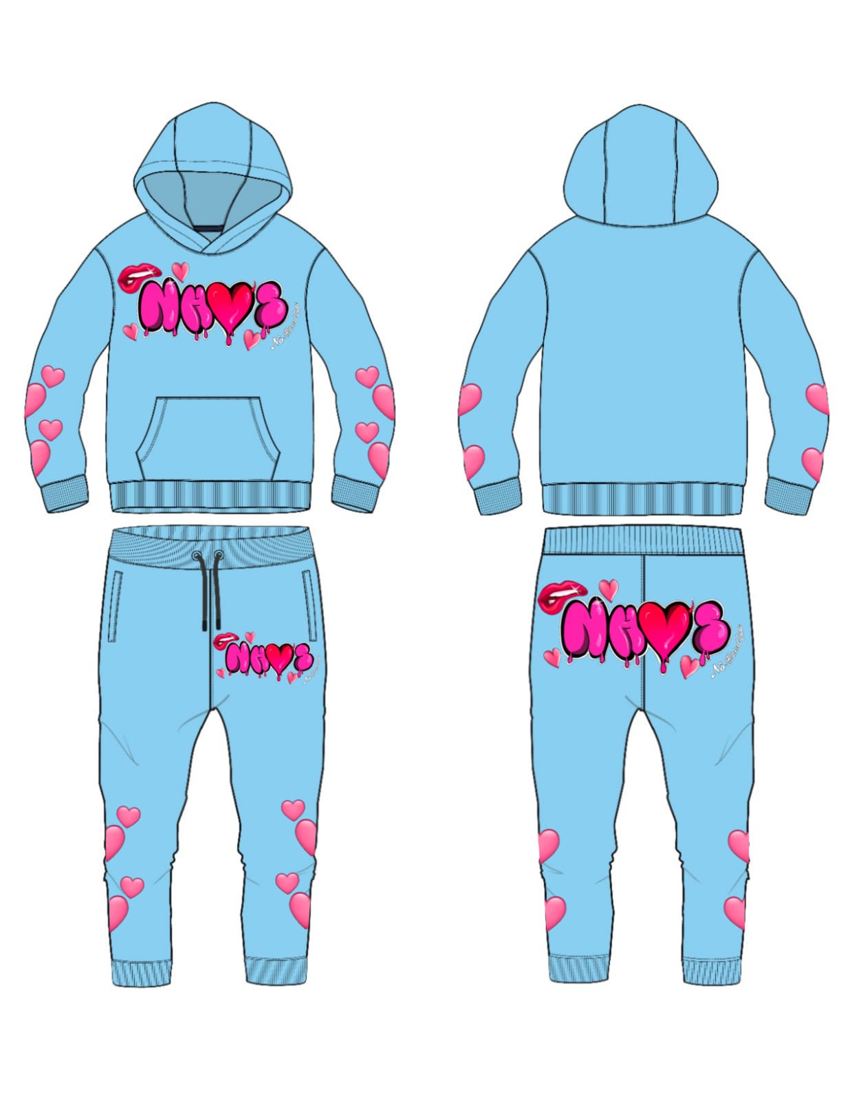 “No HandOuts💕” Female Sweat Suits